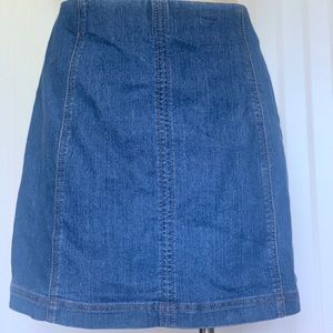 Denim aline midi skirt
